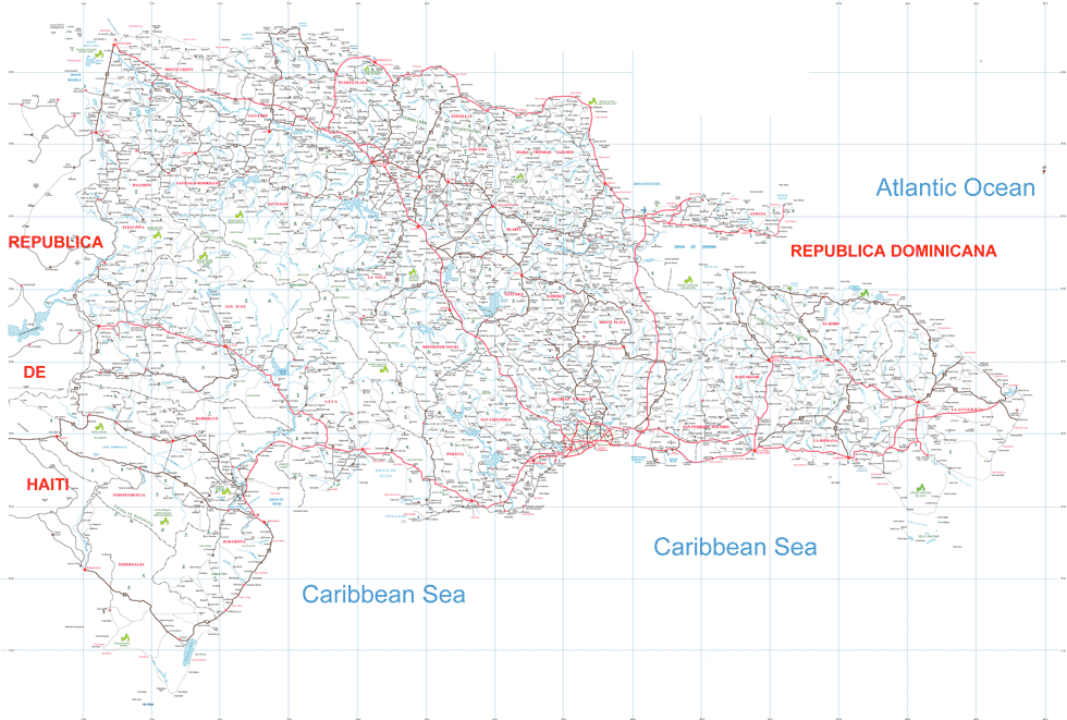 street map Dominican Republic, tourist map dominicana, road map santo domingo