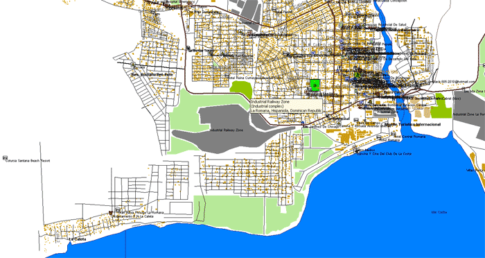 La Romana review map, republica dominicana
