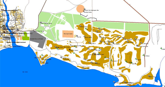 La Romana review map, republica dominicana