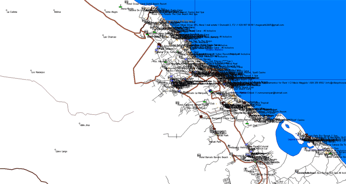 Punta Cana review map, republica dominicana