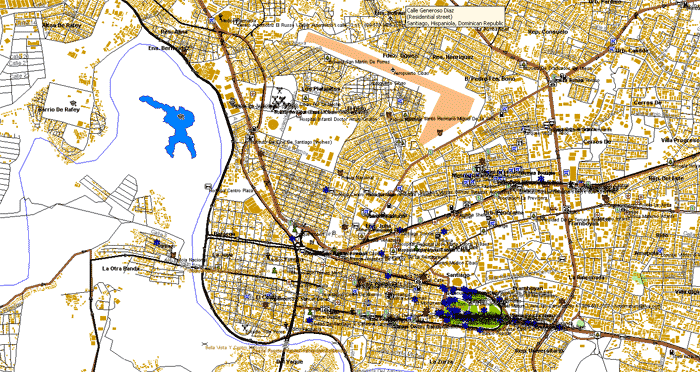Santjago, review map, republica dominicana