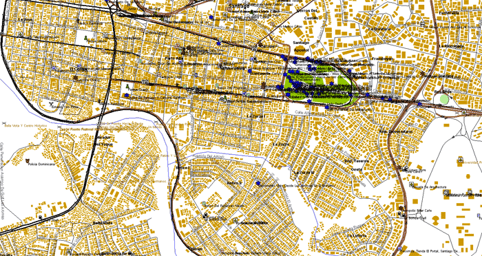 Santjago, review map, republica dominicana
