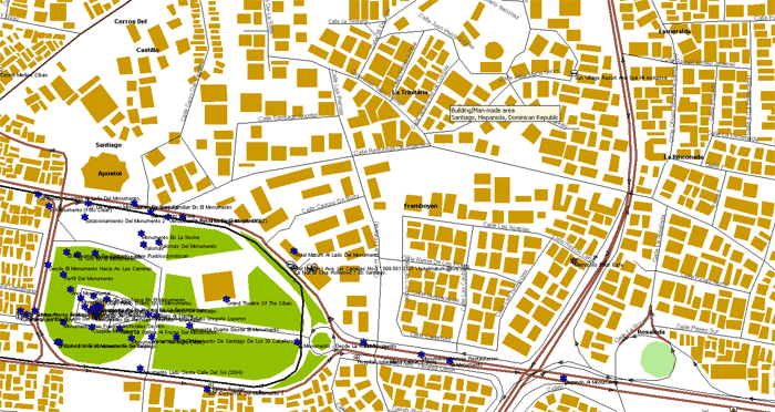 Santjago, review map, republica dominicana