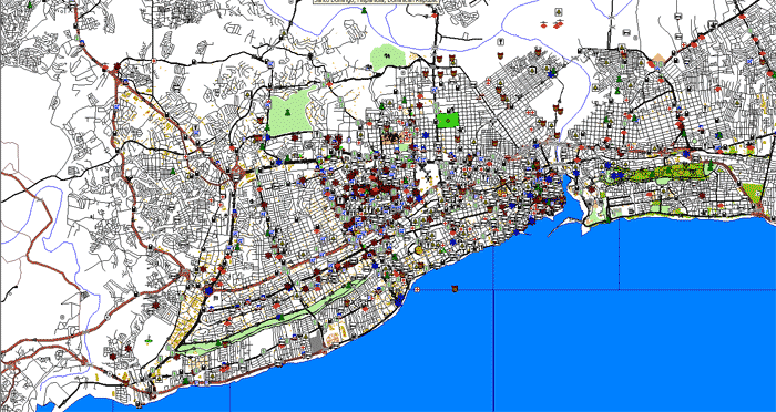 santo domingo review map, republica dominicana