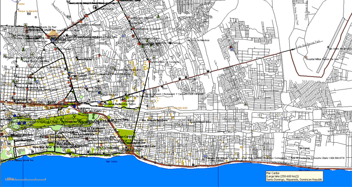 santo domingo review map, republica dominicana