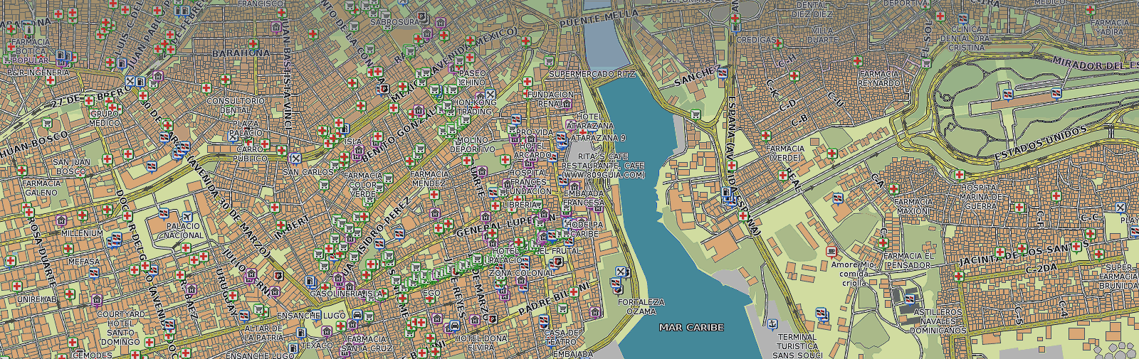 mapa callejero de la republica dominicana, Mapas Santo Domingo